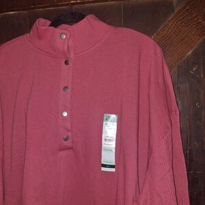 Pink & Black Button-Up Sweater Shirt